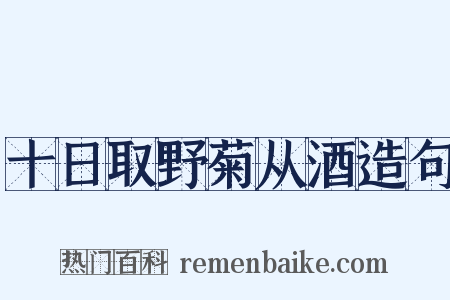 十日取野菊从酒造句是什么意思的图片